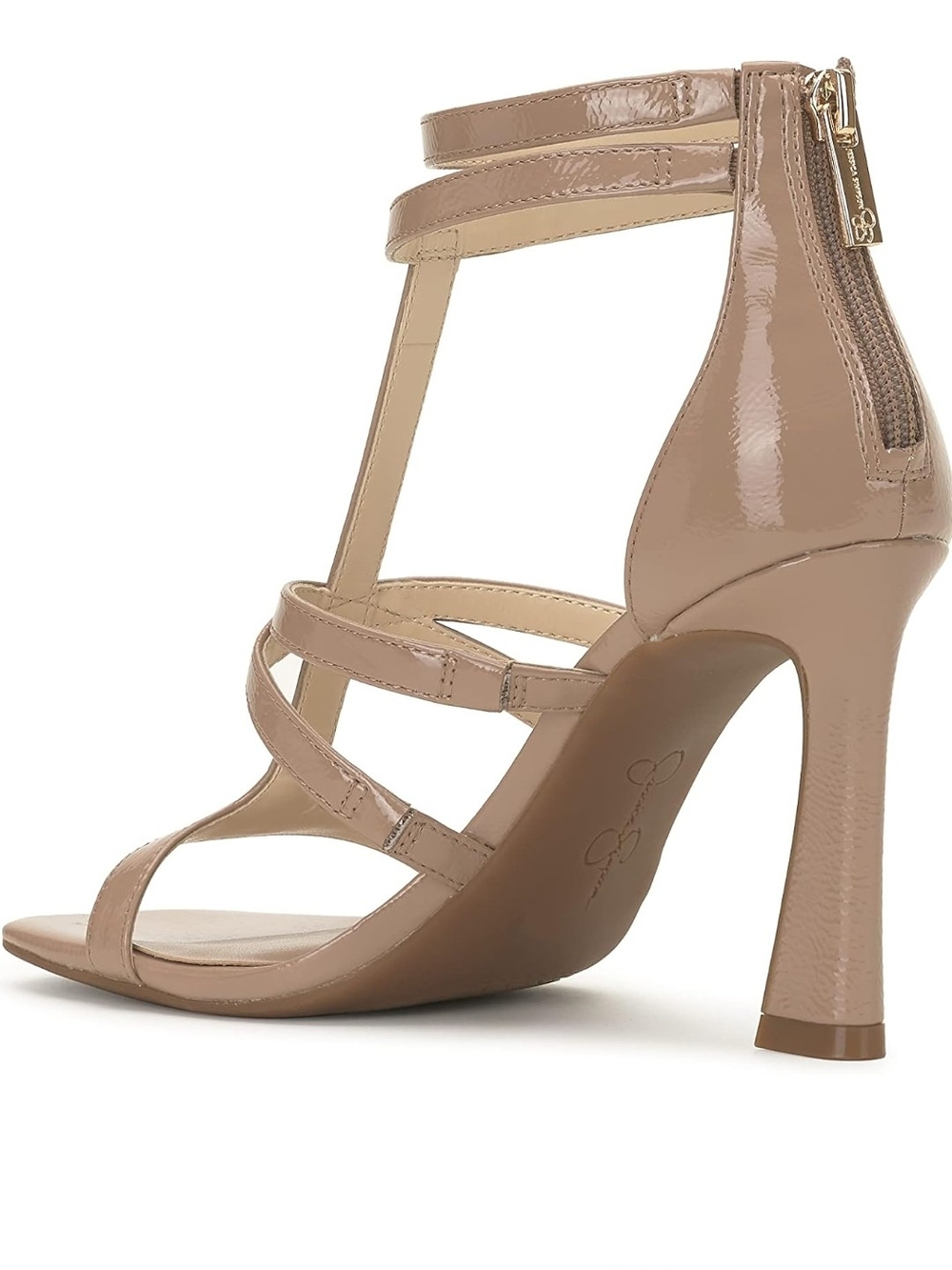 NWT-Nude Patent T-Strap High Heel Sandal - Picture 2 of 7